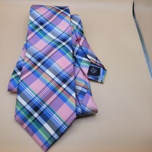 Tommy Hilfiger Plaid Multicolor Silk Tie